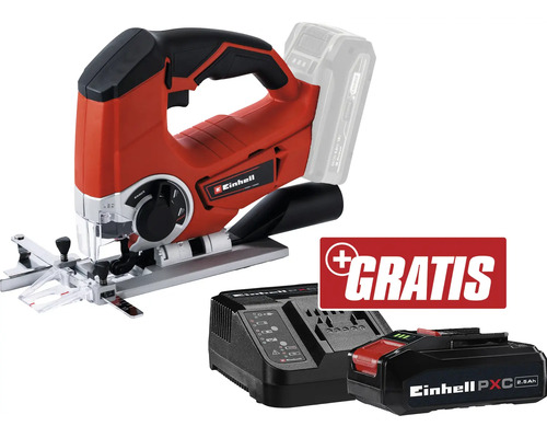 Scie sauteuse sans fil Einhell Power X-Change TE-JS 18 Li + GRATUIT batterie 18 V 3,0 Ah Scie sauteuse sans fil Einhell avec batterie, chargeur et promotion gratuite