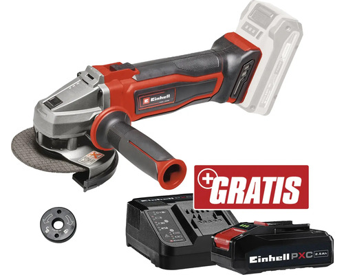 Einhell Akku-Winkelschleifer mit Akku, Ladegerät und Trennscheibe