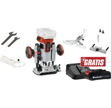 Affleureuse à batterie Einhell avec accessoires, batterie et chargeur