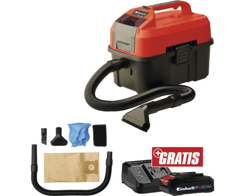 Einhell Akku-Nass Trockensauger mit Zubehör und Einhell Logo