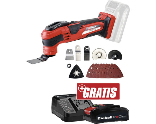Einhell Akku-Multifunktionswerkzeug mit Zubehör, Ladegerät und Akku