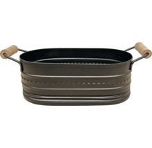 Coupe décorative en métal avec poignées en bois