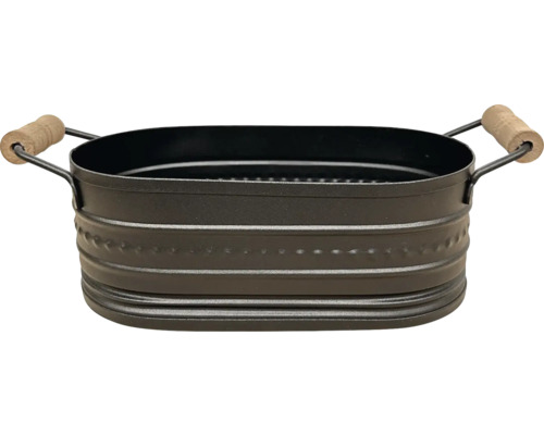 Coupe décorative en métal avec poignées en bois