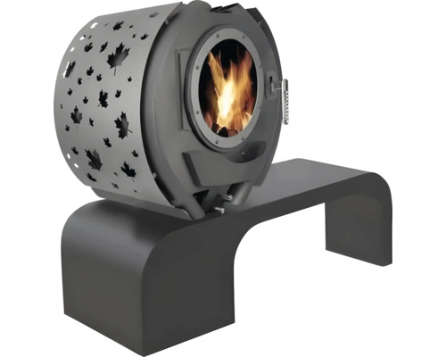 Kaminofen mit Ahornblattmuster