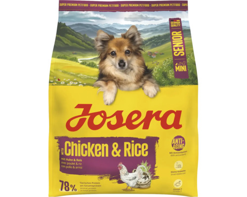 Aliment pour chien Josera Senior Mini au poulet et au riz pour petits chiens âgés