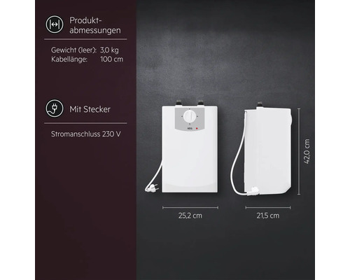 AEG Kleinspeicher mit Maßangaben