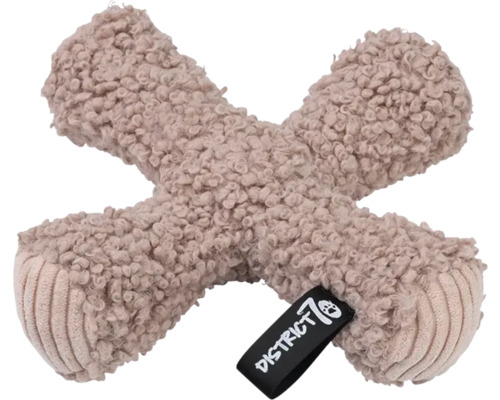 Jouet beige pour chien en forme de croix District 70 avec étiquette logo