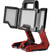 Einhell Logo. Akku-LED-Strahler mit drei Leuchtflächen und Tragegriff.