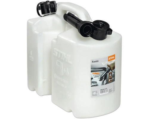Bidon combiné Stihl pour carburant et huile, système de remplissage inclus