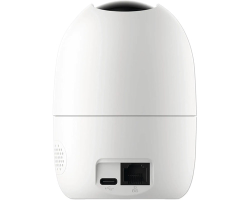 Vue arrière d'une caméra de surveillance avec ports USB et Ethernet