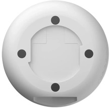 Dessous d'une caméra de surveillance ronde avec dispositif de montage