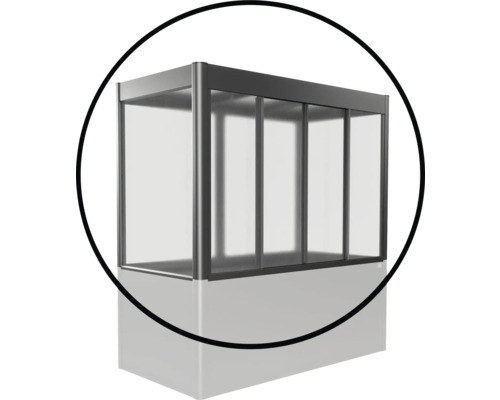 Cabine de douche avec cadre en aluminium et panneaux en plastique transparent