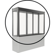 Système de vitrage de balcon avec cadre en aluminium et panneaux transparents