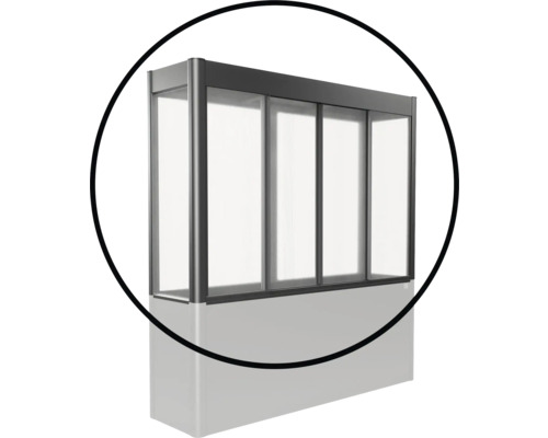 Système de vitrage de balcon avec cadre en aluminium et panneaux transparents