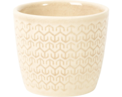 Pot de fleurs Karl céramique Ø 6 cm h 6 cm crème Pot de fleurs en céramique avec motif géométrique