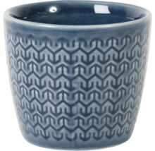 Blauer Blumentopf mit Muster