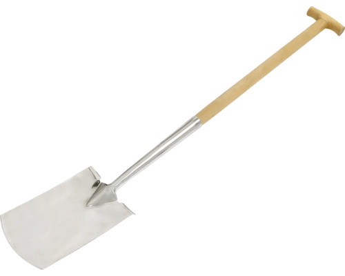 Bêche à rhizomes avec manche en bois et lame