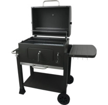 Barbecue au charbon de bois avec surface de rangement et roulettes