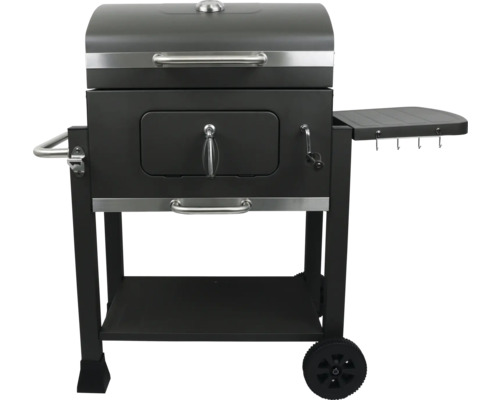 Barbecue au charbon de bois avec étagère et roulettes