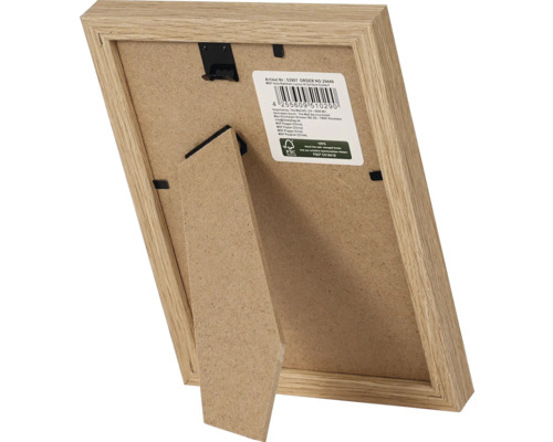 Vue arrière d'un cadre photo en bois avec support