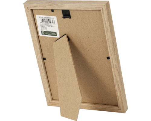 Arrière d'un cadre photo en bois avec support