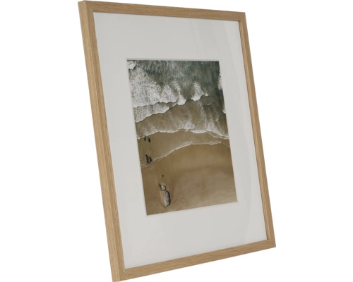 Cadre photo avec passe-partout et photo de plage et de mer