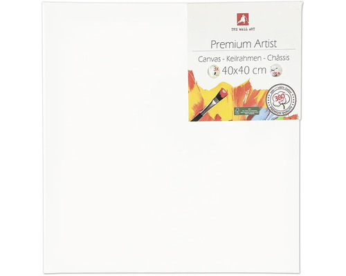 Keilrahmen von The Wall Art, 40 mal 40 cm, dreifach grundiert, aus 100 Prozent Baumwolle