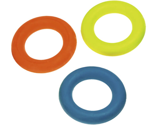 Drei Gymnastikringe aus Kunststoff