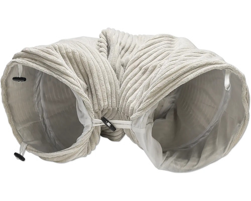 Katzentunnel aus Cordstoff mit drei Öffnungen