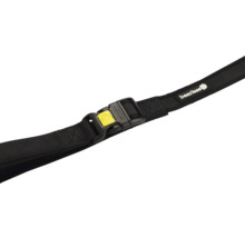 Harnais pour chien noir avec fermoir jaune et logo Beeztees