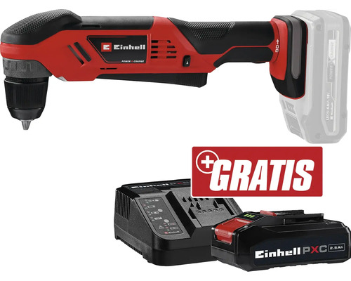 Einhell Akku-Winkelbohrmaschine mit Akku, Ladegerät und Gratis-Akku