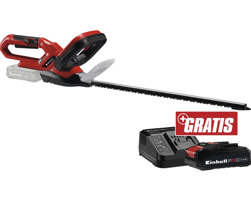 Einhell A-Heckensch GC-CHT 18/460 Li + GRATIS Zugabeartikel PXC Starter-Kit 18V 2,5 Ah Einhell Akku-Heckenschere mit Akku und Ladegerät