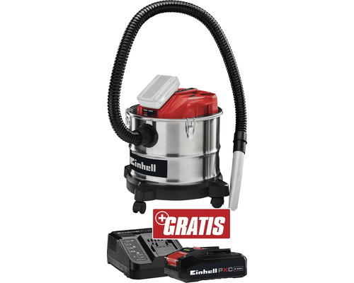 Einhell Aspirateur à cendres TE-AV 18/15 Li C + GRATUIT PXC kit de démarrage 18V 2,5 Ah Einhell Aspirateur eau et poussière sans fil avec batterie et chargeur