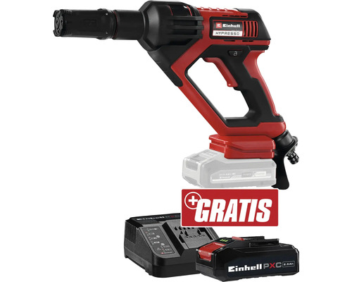 Einhell Pistolet nettoyant sous pression sans fil HYPRESSO 18/24-1 + GRATUIT PXC kit de démarrage 18V 2,5 Ah Nettoyeur haute pression sans fil Einhell HYPRESSO avec chargeur et batterie