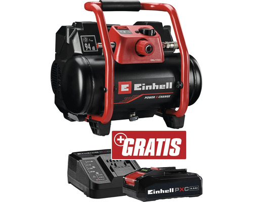 Einhell Compresseur sans fil TE-AC 36/150 Li OF + GRATUIT PXC kit de démarrage 18V 2,5 Ah Compresseur sans fil Einhell avec batterie et chargeur