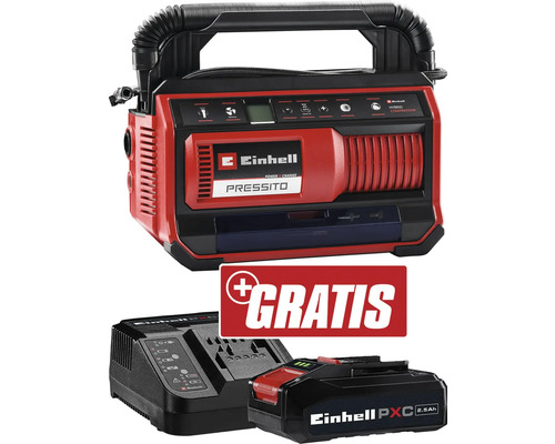Einhell Pressito Compresseur hybride 18 volts avec chargeur de batterie et batterie gratuits