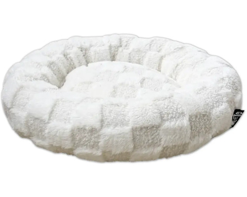Weiches, rundes Hundebett mit Plüschbezug