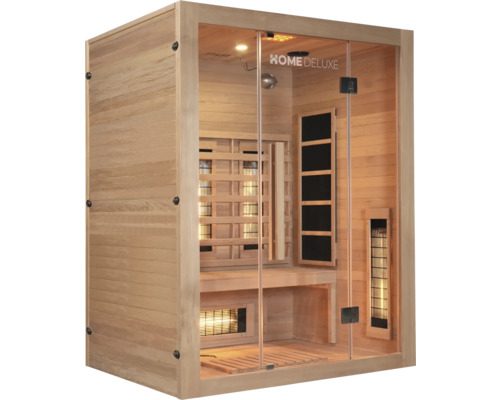 Sauna infrarouge en bois avec porte en verre