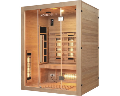 Sauna infrarouge en bois avec porte en verre