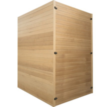 Cabine de sauna en bois avec panneaux horizontaux