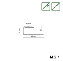 Section transversale du profilé avec dimensions et symboles pour le montage