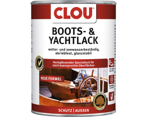 Clou Yachtlack Bootslack 2,5 l Clou Boots- und Yachtlack Dose für den Außenbereich