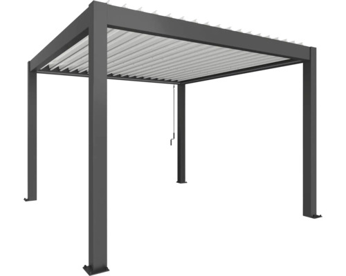 Pergola autoportante avec toit à lamelles