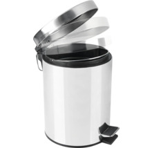 Poubelle à pédale en métal avec couvercle ouvert