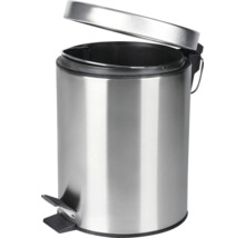 Poubelle à pédale en acier avec couvercle ouvert