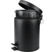 Poubelle à pédale noire avec couvercle ouvert