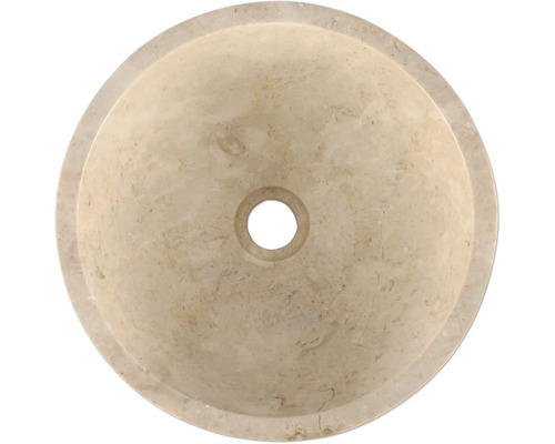 Rundes Aufsatzwaschbecken aus Stein mit Abfluss