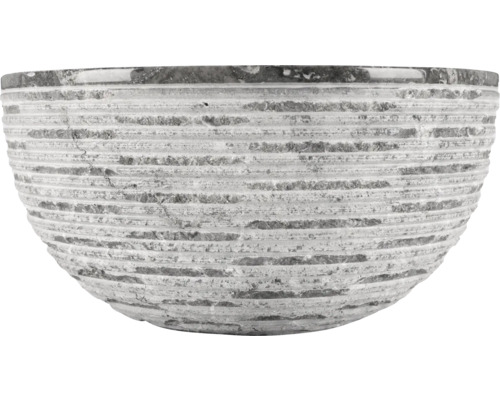 Cache-pot décoratif en pierre avec texture rainurée