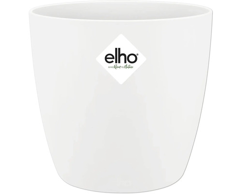 Pot de fleurs blanc en plastique avec le logo Elho
