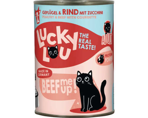 Lucky Lou Katzenfutter Geflügel und Rind mit Zucchini Dose